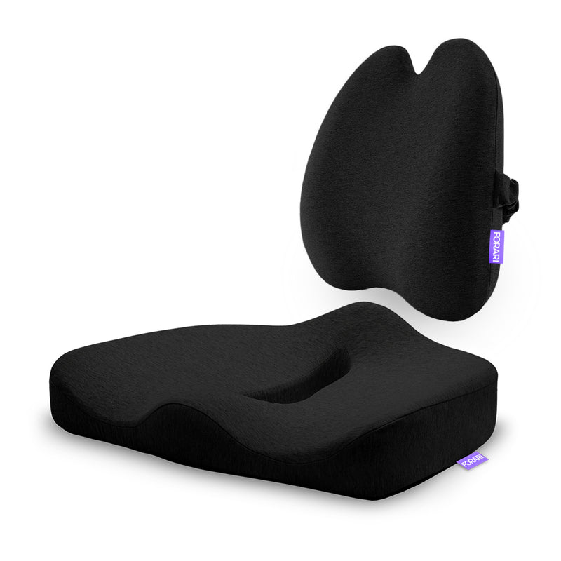 Ergonomic Seat Cushion + Lumbar Support Pillow * Patented